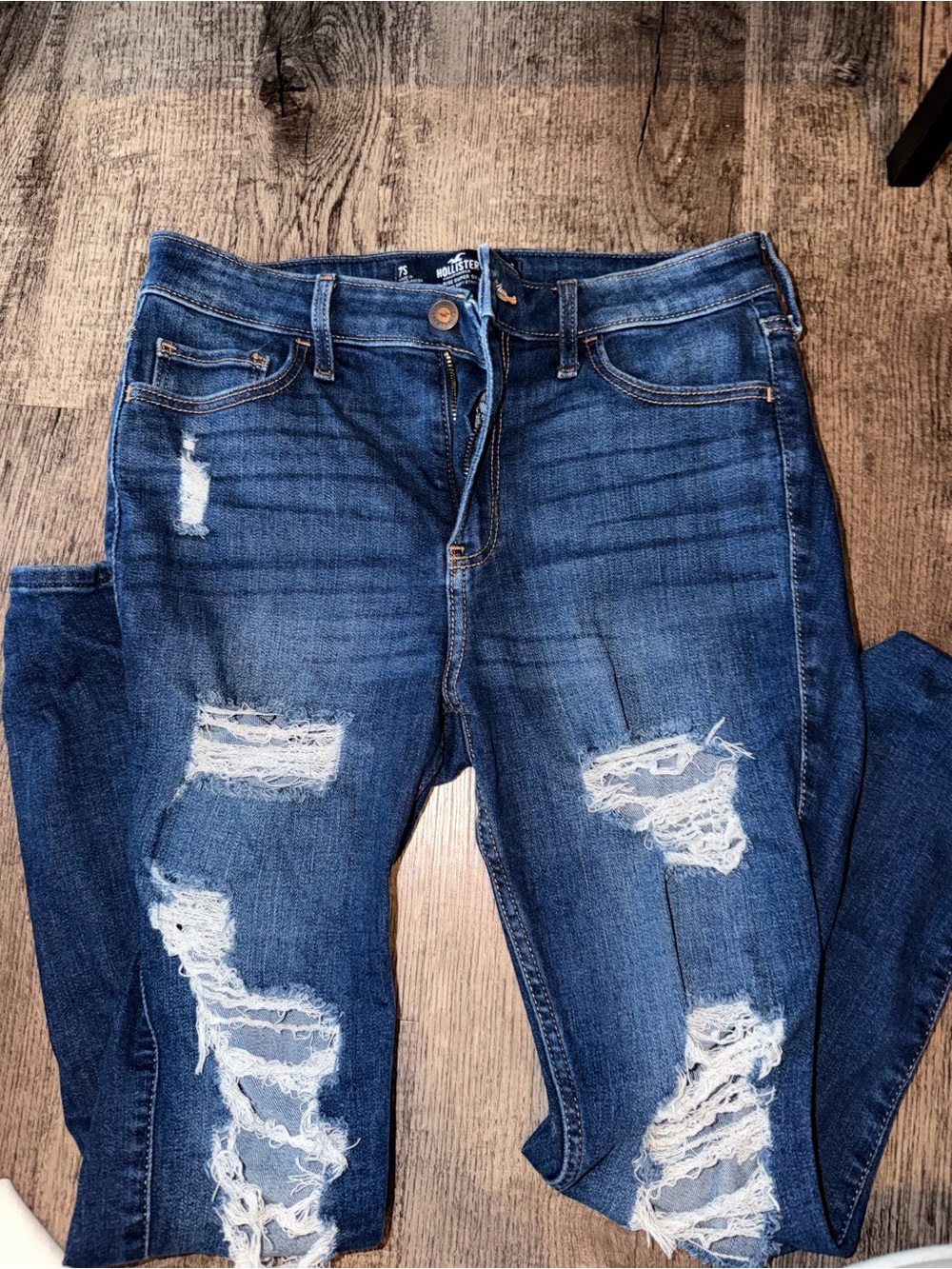 Hollister Distressed Dark Blue Skinny Jeans